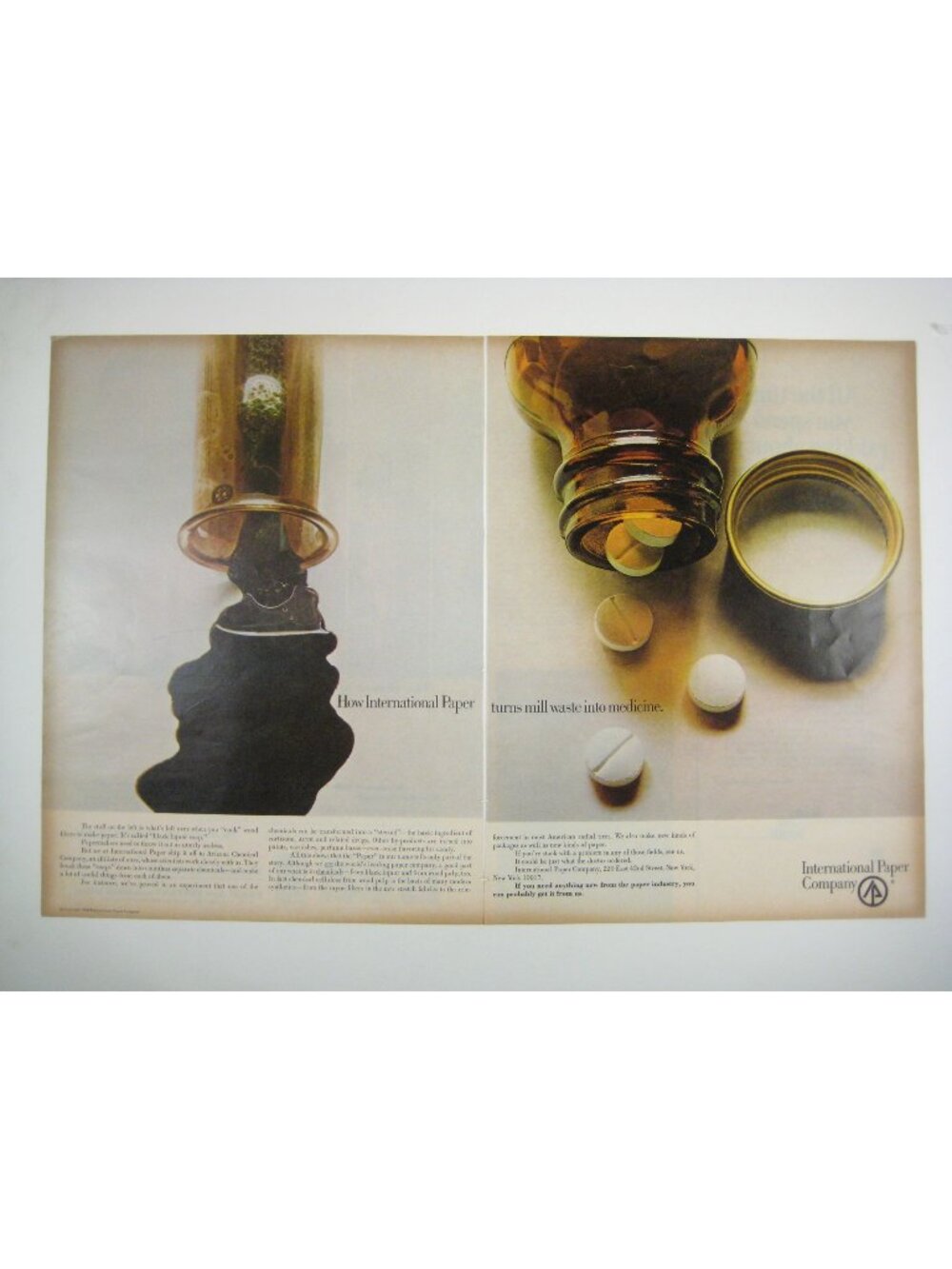 Vintage International Paper 1960s Ad 2 Page 1968 Bottle Medicine